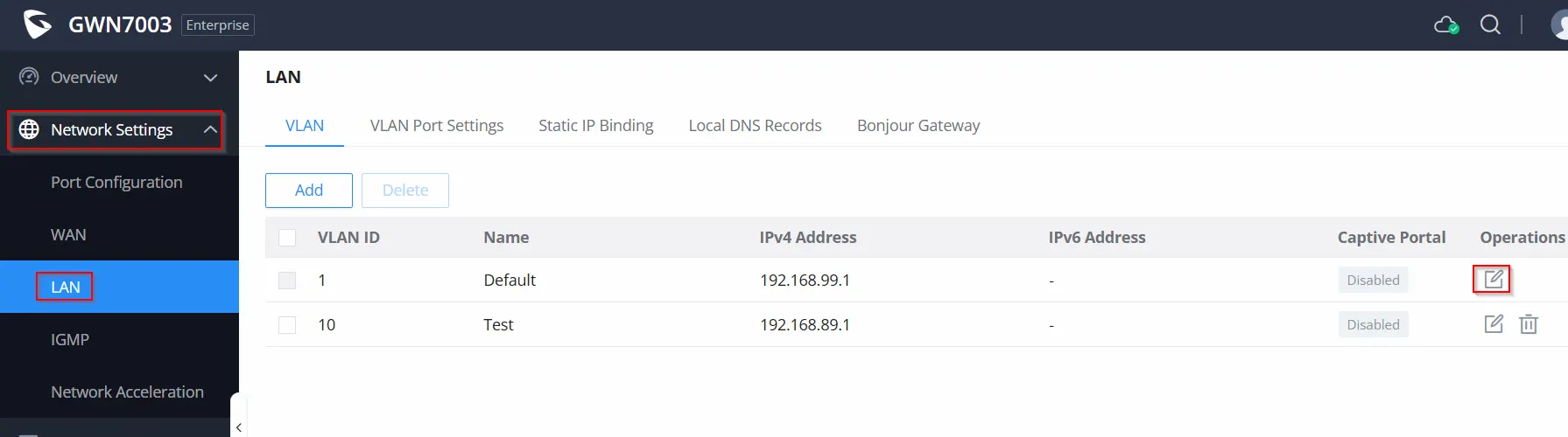 DHCP Pool
